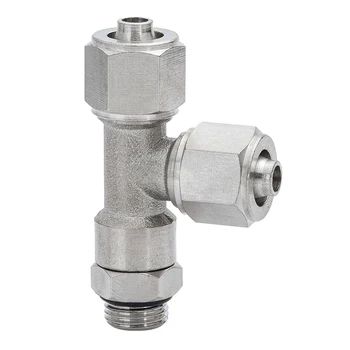 High Quality Brass Air Fittings Branch Knurling Hexagon KN-PST-G Thread for Pneumatic Parts Pneumatic Connector