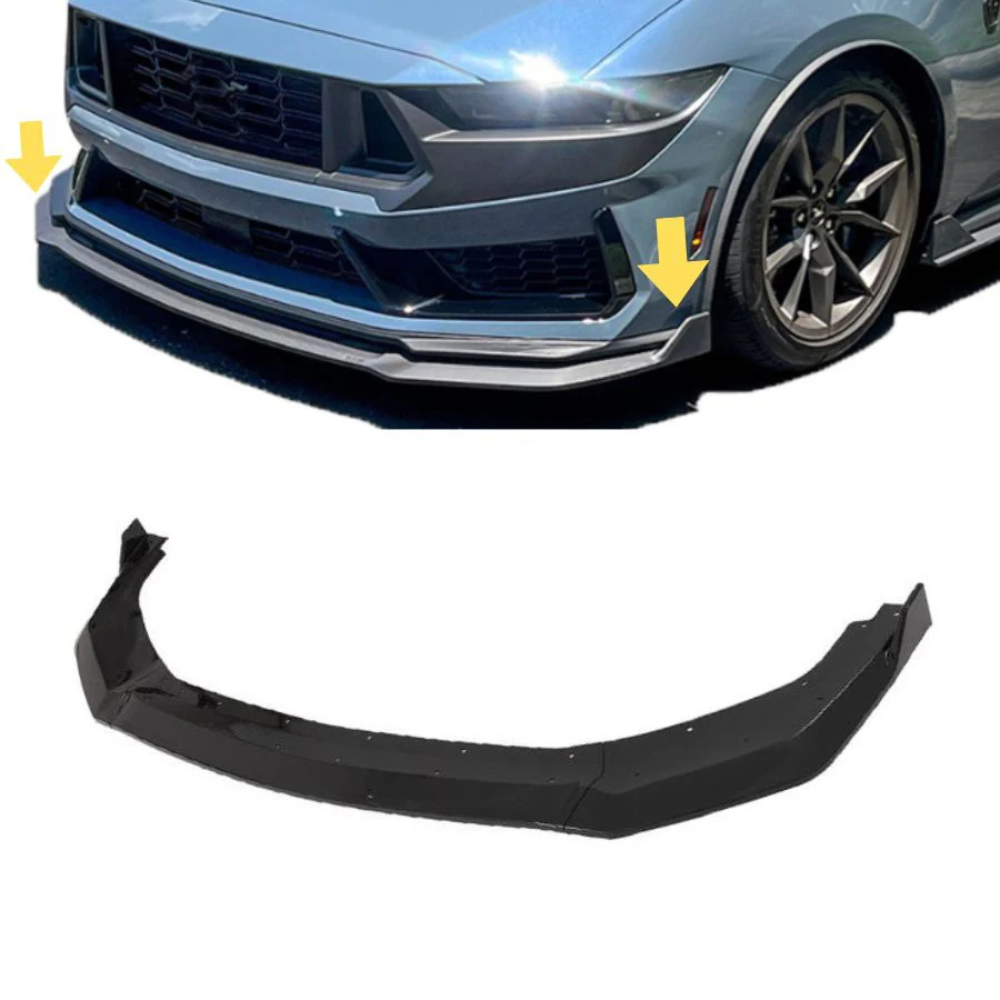 Front Splitter Bumper Lip Spoiler for Ford Mustang GT Dark Horse Ecoboost 2024 3PCS Body Kit Car Exterior Modified Tunning