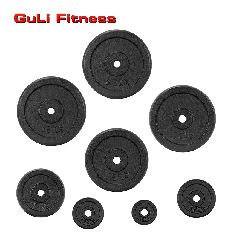 Paire De Plaques De Poids Everlast – 2 X 1,25 Kg – Fonte – Standard – Noires