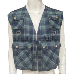 custom logo fall utility vest jacket men reversible corduroy jacket with cargo pocket