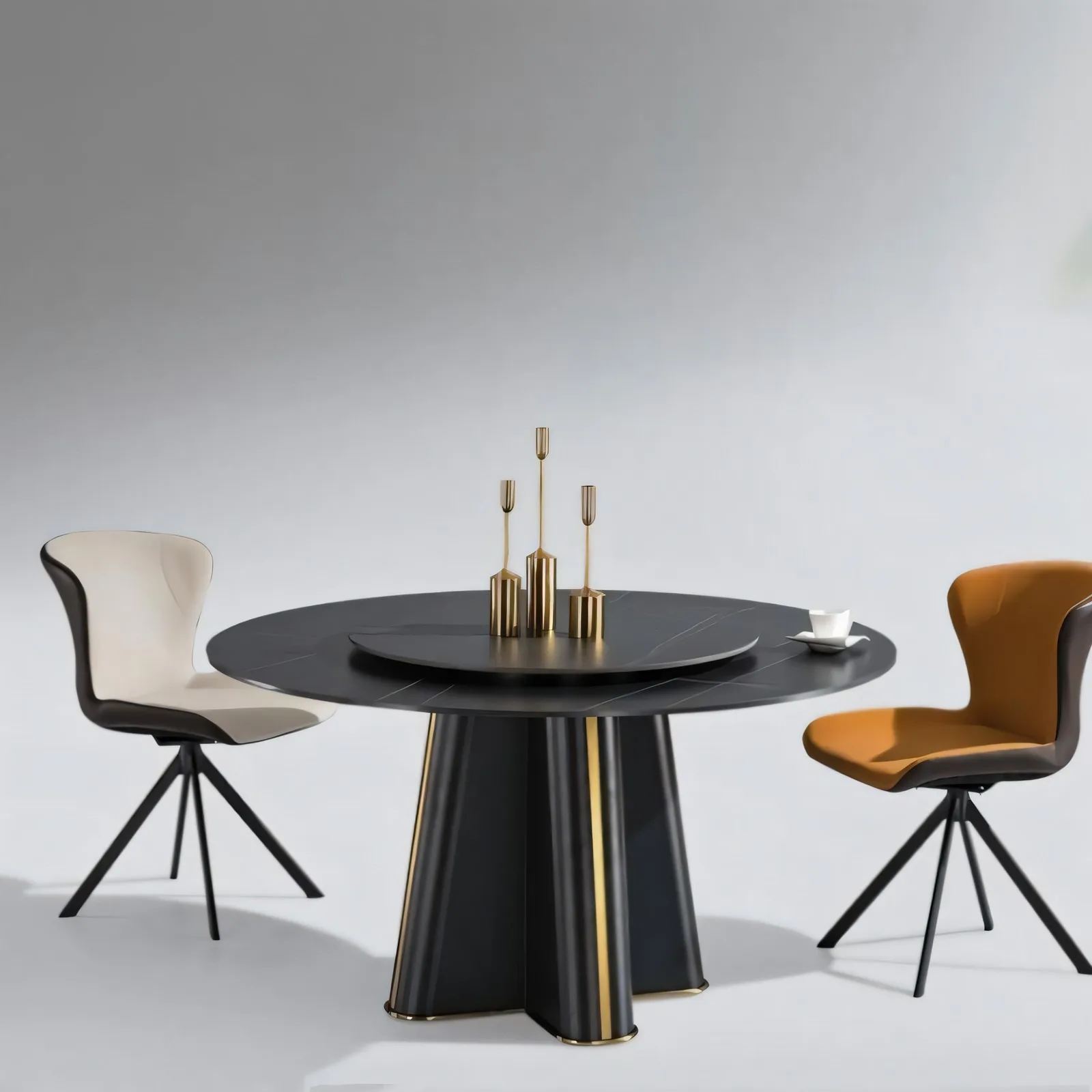 Rotating Dining Table Heat Stain Scratch And Impact Resistant Sintered