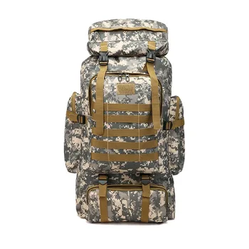 Oleaderbag  Practical assault backpack 70L large capacity waterproof bag Outdoor camouflage backpack Hiking bag