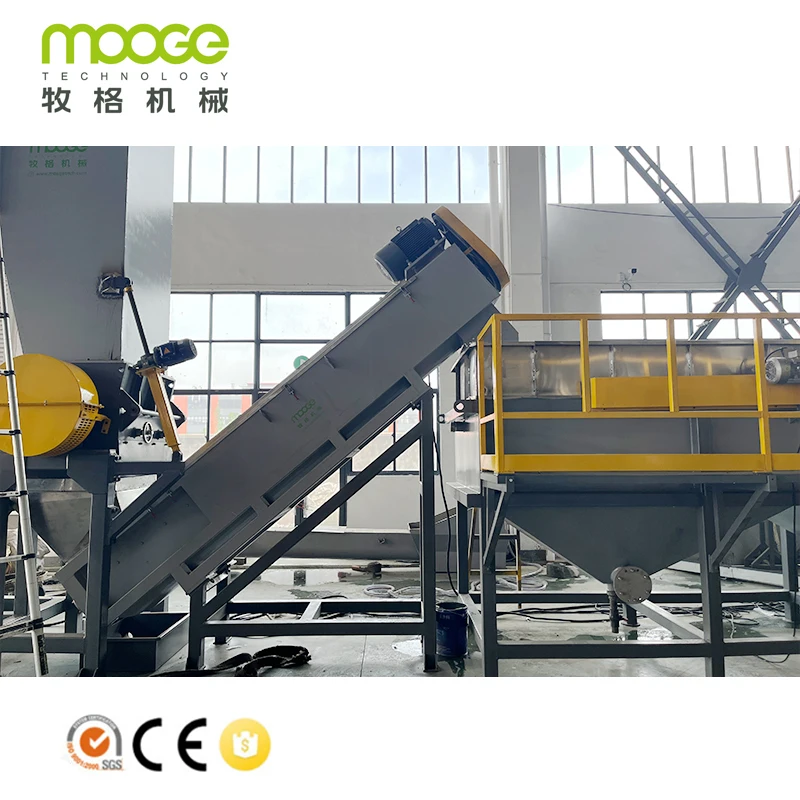 Agricultural Plastic Film Recycling Line Washing Plant / PP PE Waste Film Bags Plastic Recycling Machine