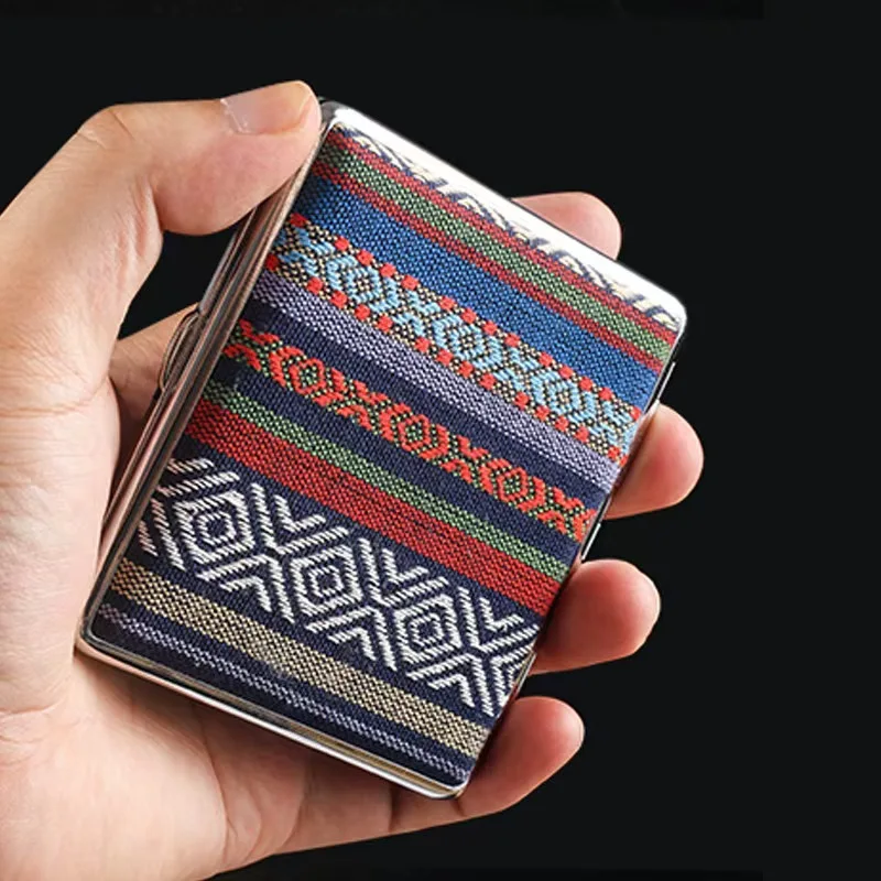 Hot Selling Luxury Pocket Fabric Cigarette Case Custom Logo Portable and  Waterproof 20pcs Cigarettes Storage Case Wholesale
