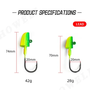 High-Quality Lead Jig Head Hooks, 14g/28g/42g/56g Non-Slip Heavy Duty Fish Hooks, BKK Black Nickel 7/0 Big Game Hooks – Metal Jig – view 5