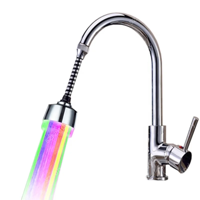 Luminosa del Grifo LED Water Aerator Faucet con 3 Colores Cambia Control de la Temperatura para Cuarto de baño Cocina jardín 