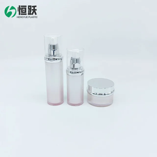 Durable Acrylic Customize Lotion Bottle Double wall Cream Jar Skincare Set Packaging Container