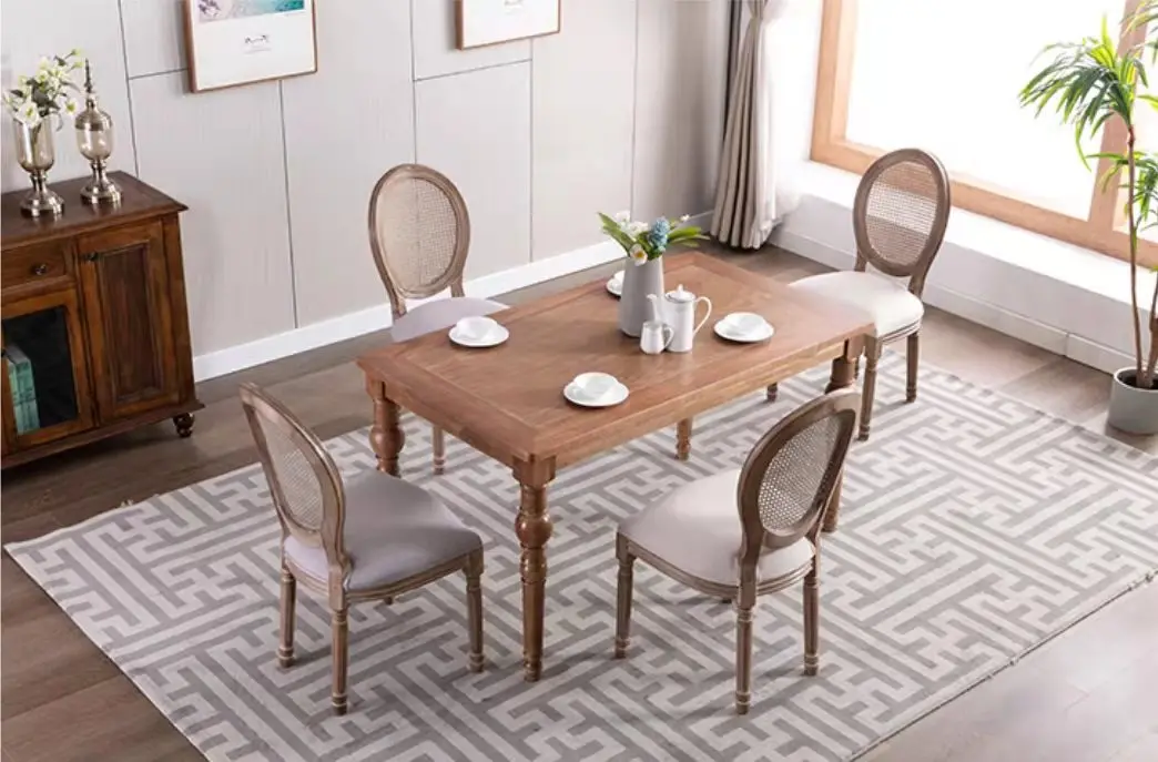 Modern Armrest Dining Chairs for Breakfast bar Coffee Shops Cafeteria Wood Leg Catering Cafe Chairs manufacture