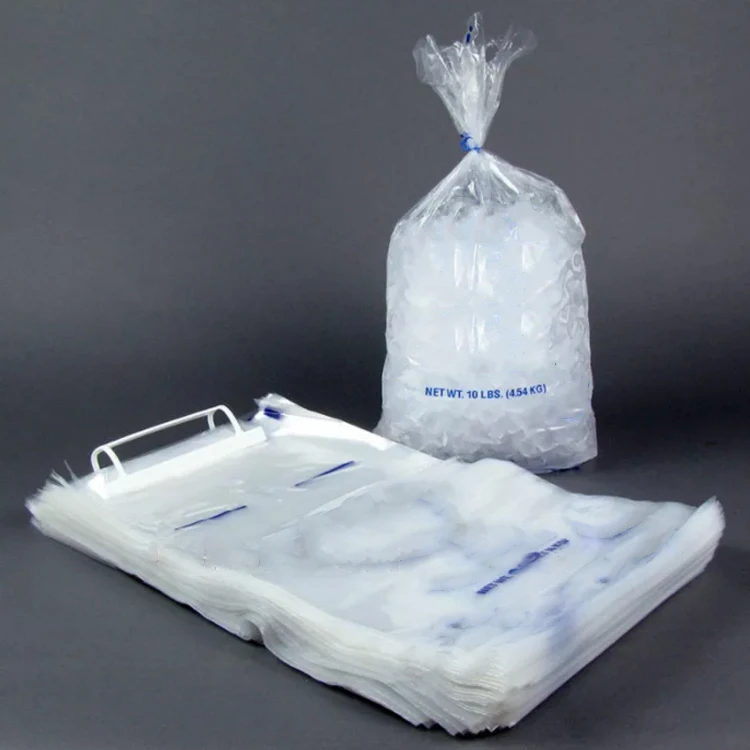 Bolsa de hielo de algodón con cordón de plástico reciclable de