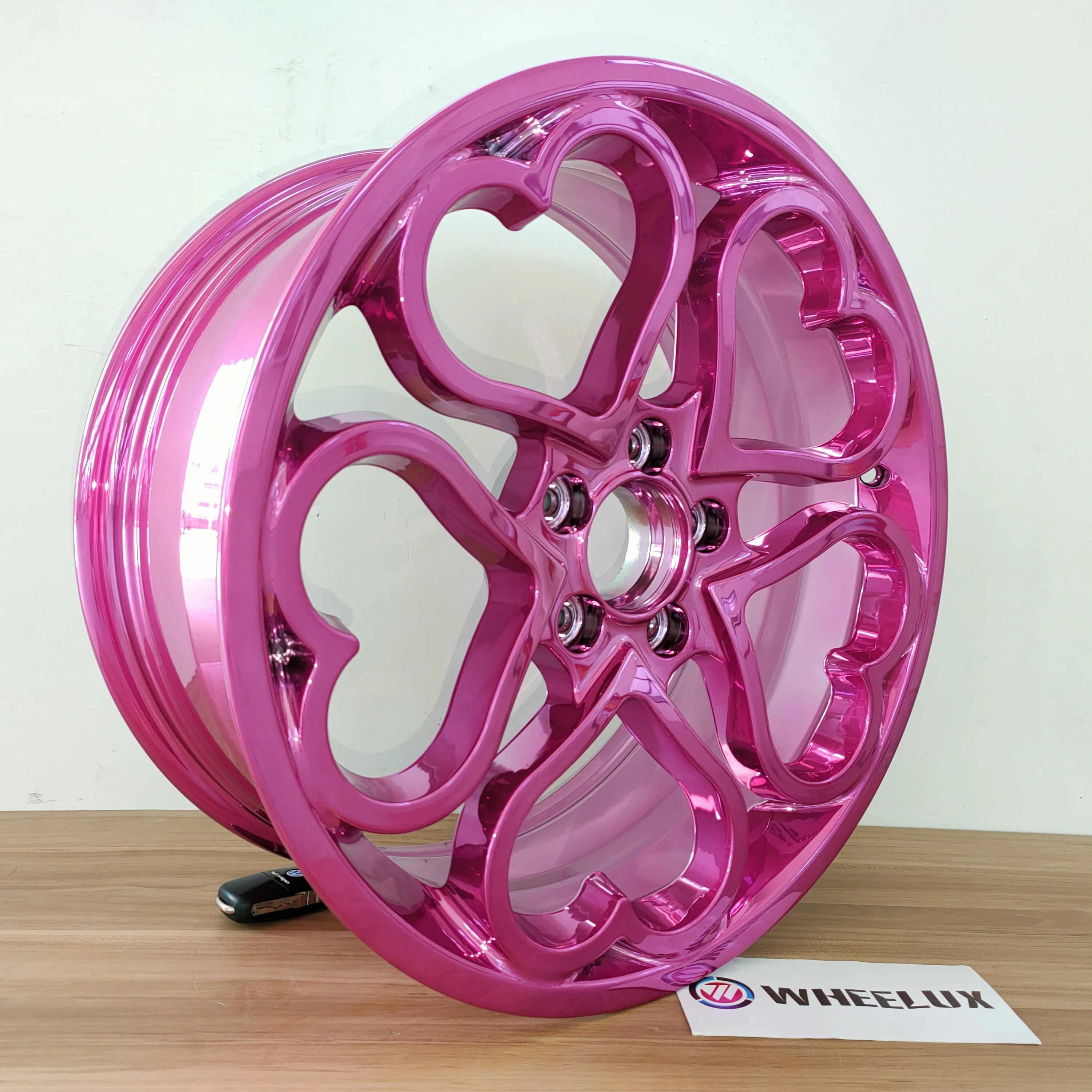Forged Alloy Heart Shaped Rims - Pink & Black - OEM | Wholesale Forged Alloy Heart Shaped Rims - Pink & Black - OEM | Wholesale