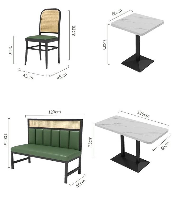 Industrial Restaurant Sets Factory Made Cheap Durable Leather Metal