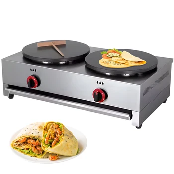Snack Machines Commercial Crepe Maker Gas Crepe Cake Machine/Pancake Maker Hot Sale Double & Single Head Snack Maker Electric