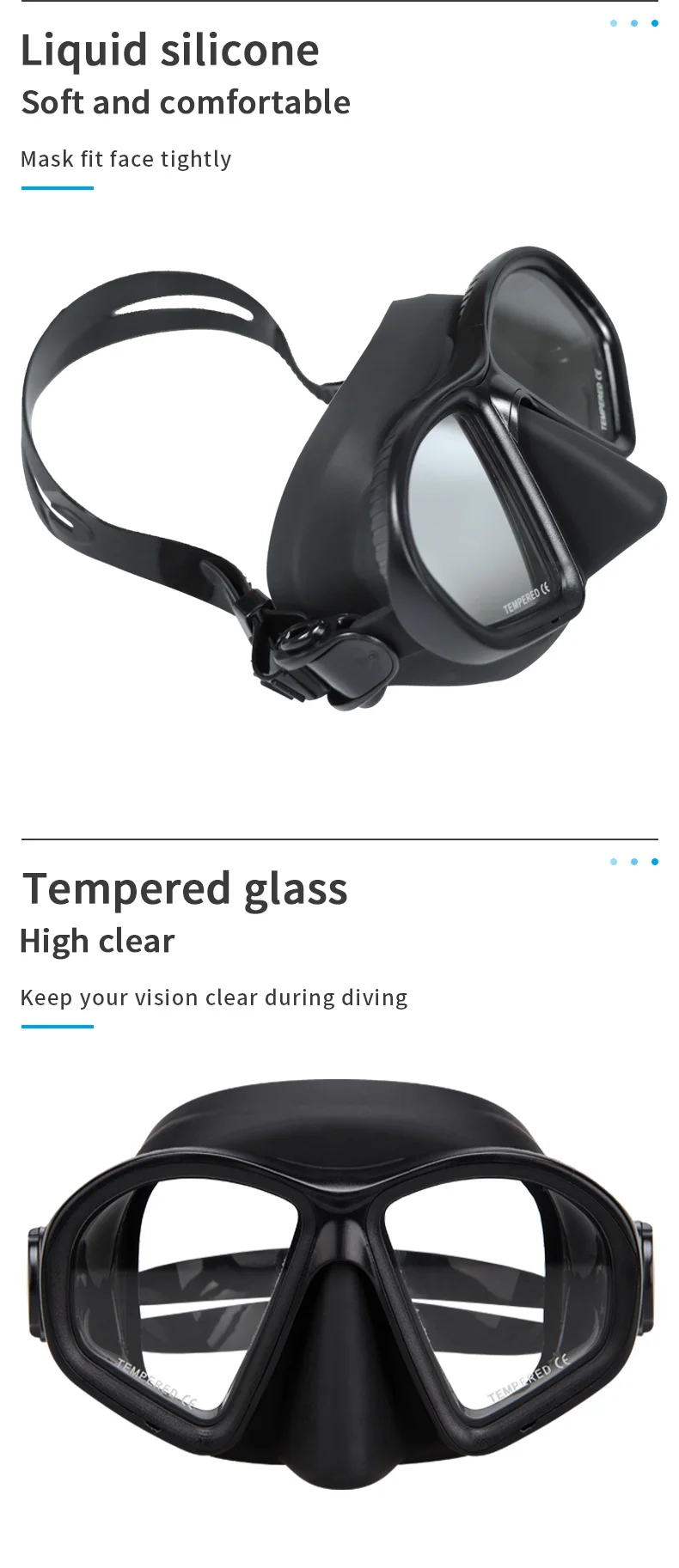 Swimming Goggle Carbon Tube Spearfishing Freediving Mask Snorkel Set