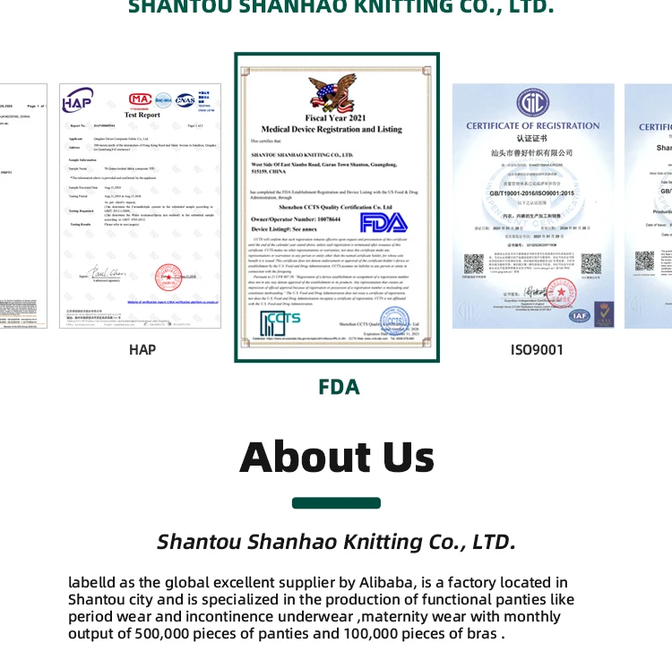 Shanho Ready To Ship Plus Size Lady Normal Underwear High Elastic