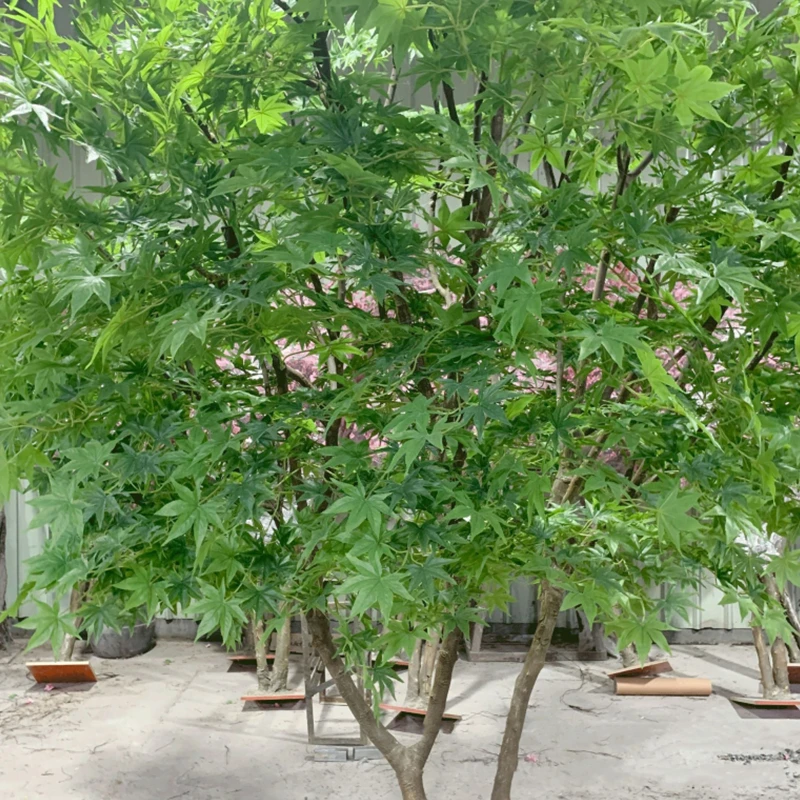Betterlove Large Handmade Artificial Yellow Maple Tree Chinese Maple Trees Faux Japanese Red Maple Tree