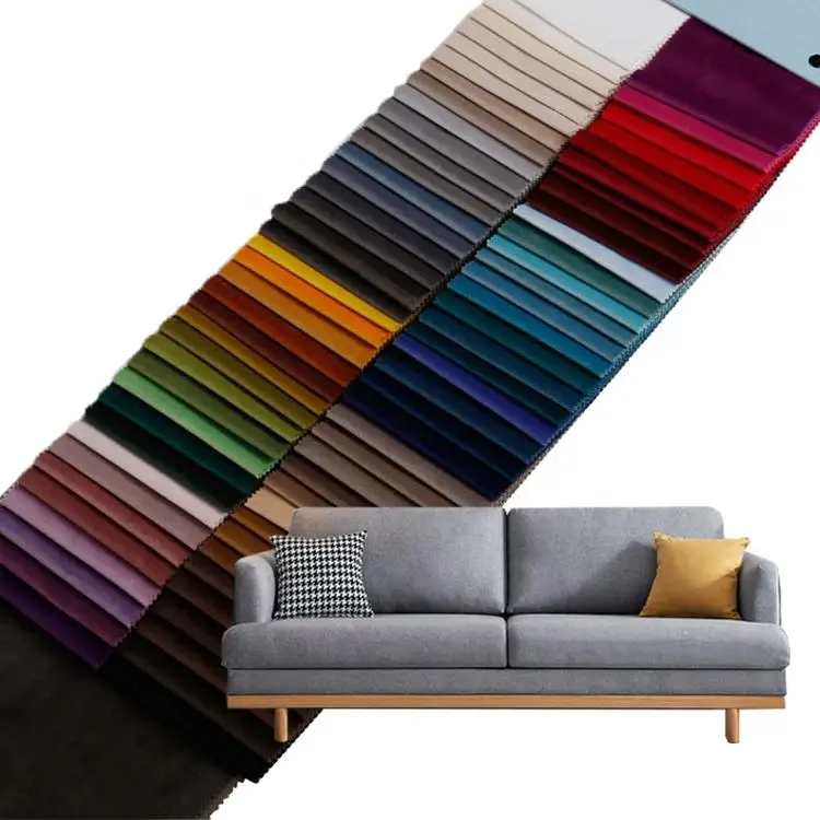 New Designs Furniture Fabric Tissu Micro Velours 100 Polyester High Quality pink Solid Holland Velvet Textiles Fabrics for Sofas