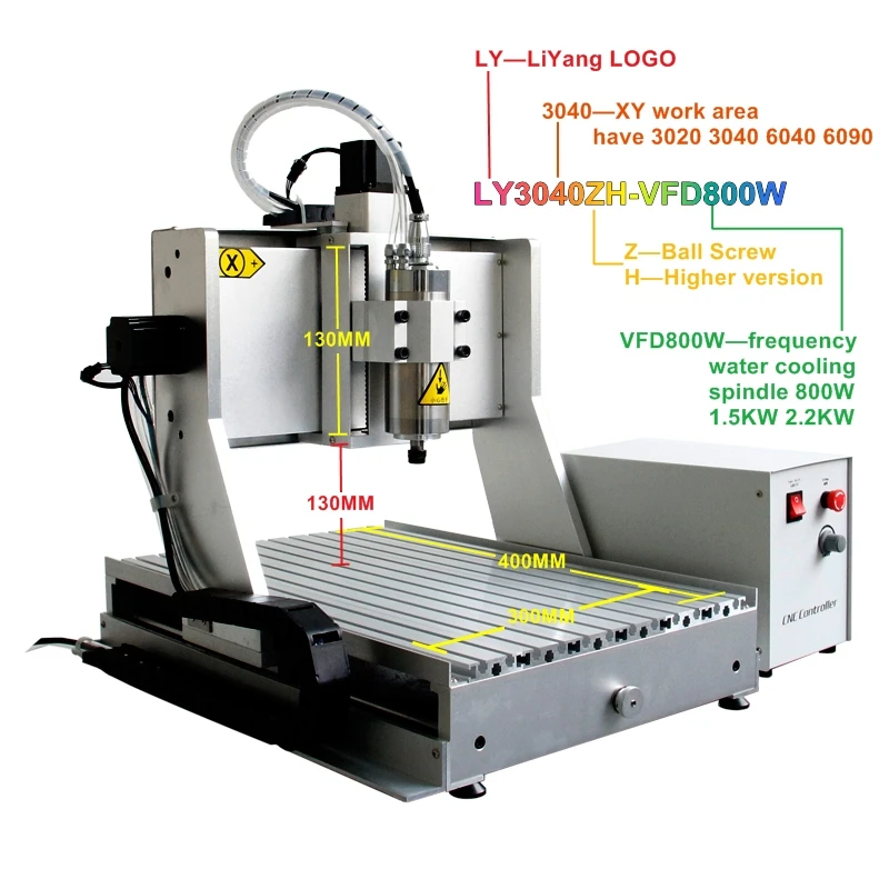 a.m.a handiworks　HD LY CNC 3040ZH-VFD800W - Precision 3/4 Axis Milling Machine