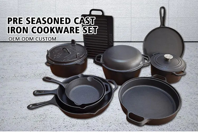 China Professional Pre Seasond Cast Iron Pots And Pans Outdoor Camping