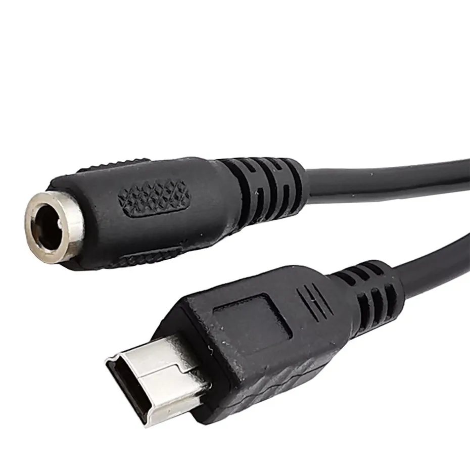 3ADC電源ジャックメス-ミニUSB5ピンオス3.5mmx 1.35mm/5.5mm