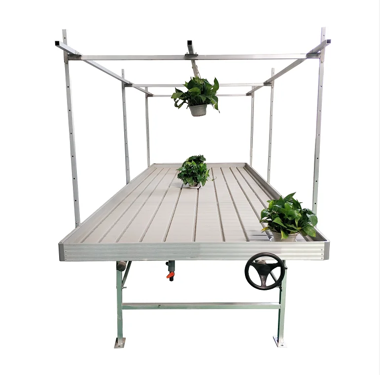 2022 Multi Tier Vertical Grow Racks Movable Ebb and Flow  Grow Table Hydroponic System