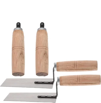 Industrial & DIY Grade 4pcs Plaster Brick Trowel for Concrete Stainless Steel Blade with Wooden Handle