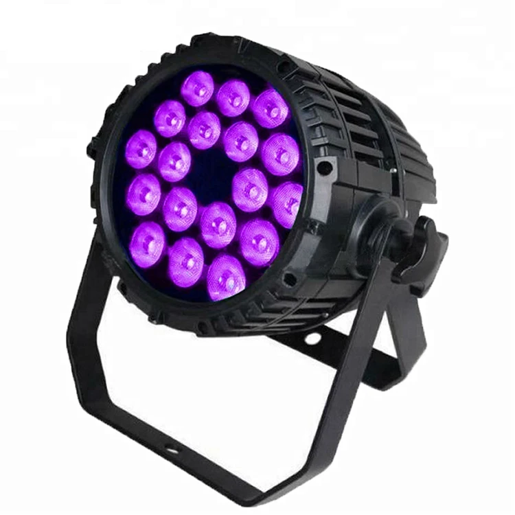 Projecteur PAR LED RGBW Nitehop 18x10W - Étanchéité IP65, Contrôle DMX 4/8 Canaux - Pour éclairage Scène, Bar, Mariage, Extérieur