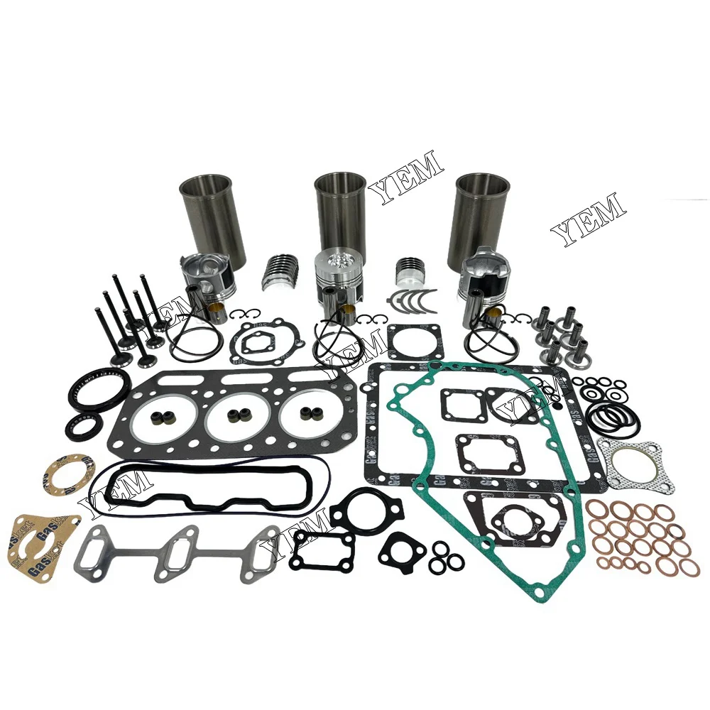 3T75U Rebuild Kit With Piston Ring Liner Cylinder Gasket Engine Valves Bearings Set for Yanmar 2