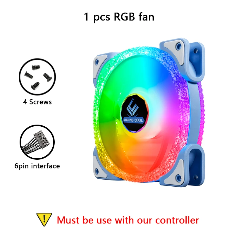 Lovingcool OEMロゴATX PCケースRGB 120mm CPUクーラーファン12V