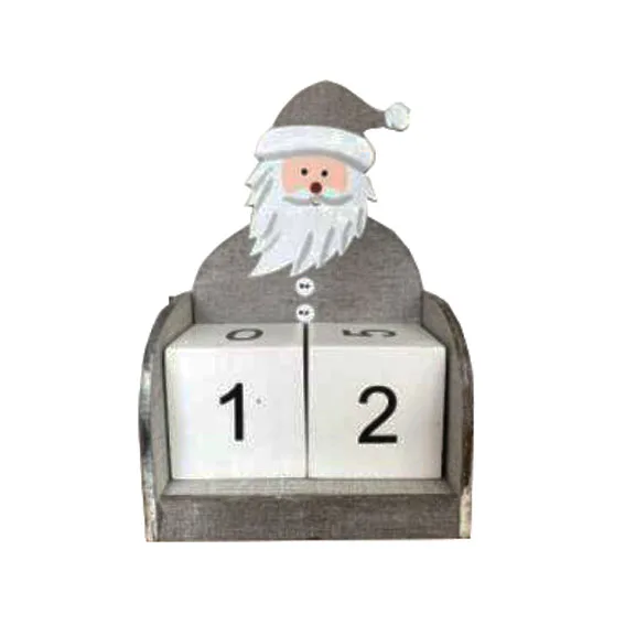 Calendario Dell'Avvento In Legno A Forma Di Pupazzo Di Neve – Decorazione Natalizia Rustica Con Conto Alla Rovescia – Cartello Merry Christmas Per Camino E Tavolo