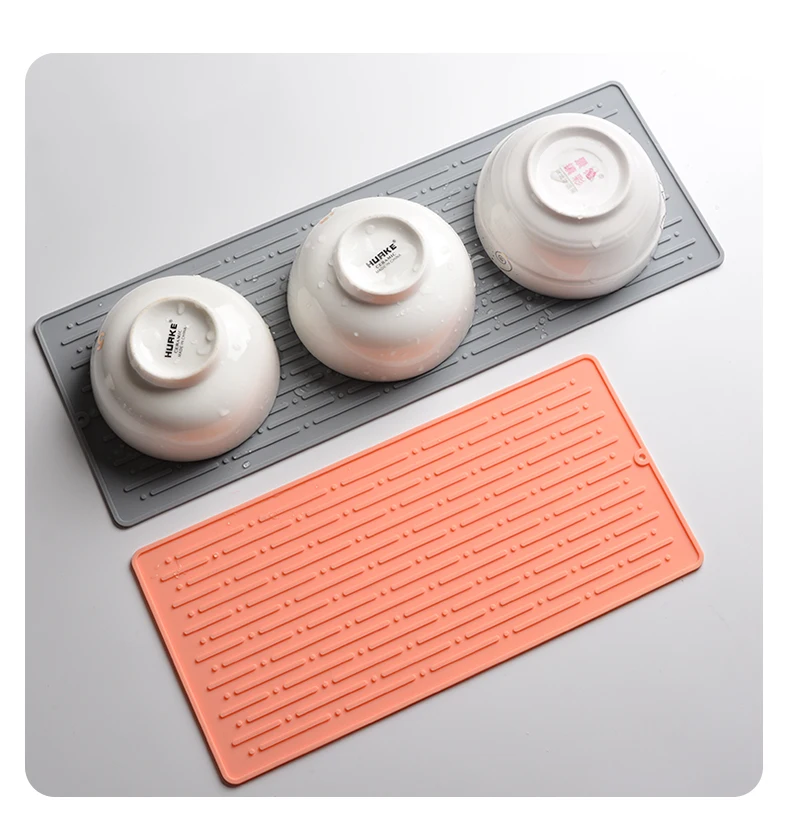 Extra Large Silicone Kitchen Dish Drainer Mats Heat Resistant Drying Pad for Counter Dish Drying Drainer Mat