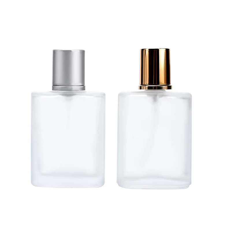 Luxury Recyclable 30ml 50ml 100ml Frosted Glass Perfume Bottle With Pump Spray Cap