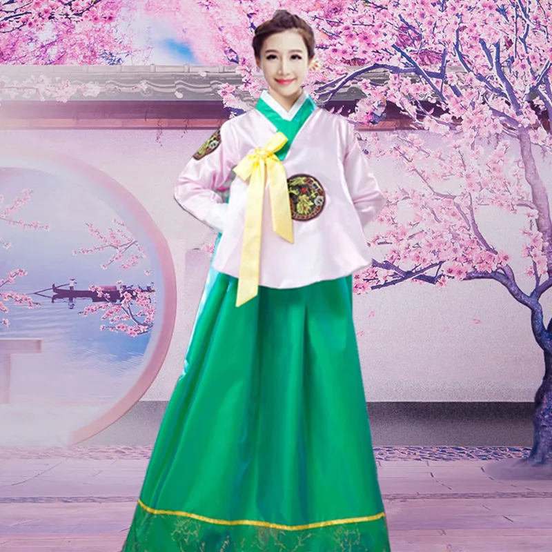 Women Korean Traditional Court Ladies Ethnic Dance Show Costume