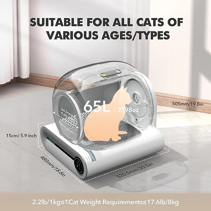 Large Capacity Self Cleaning Cat Litter Box Smart Automatic Cat Litter ...