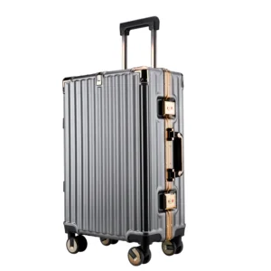 Unique Retro 20-24 Large Business-Style Suitcase Aluminum Trolley ABS PC Material Popular Fashionable Spinner for Trips Rotating