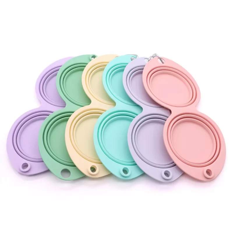 Ciotole portatili per cani in silicone, 2-in-1, resistenti, arrotondate, pieghevoli e richiudibili, con gancio per nutrire il tuo amico a quattro zampe in movimento