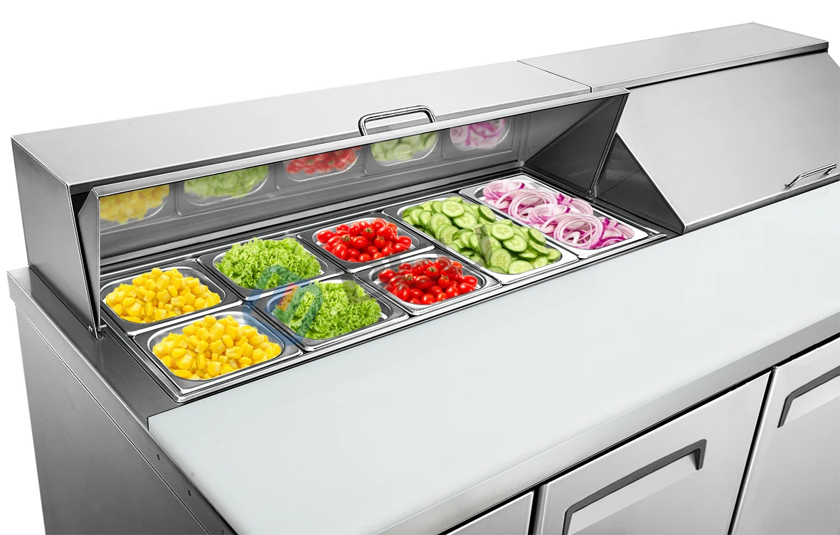 Prep Table Salad Refrigerator Showcase Salad Counter Chiller