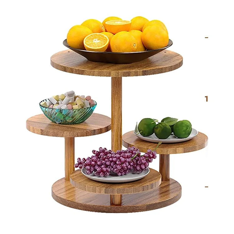 HURZMORO Soporte Redondo De Torre Para Cupcakes De 4 Niveles Para 50 Cupcakes, Soporte De Madera Para Tartas Con Decoración De Bandeja Escalonada