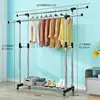 Poulie télescopique double barre 150 cm avec roulettes