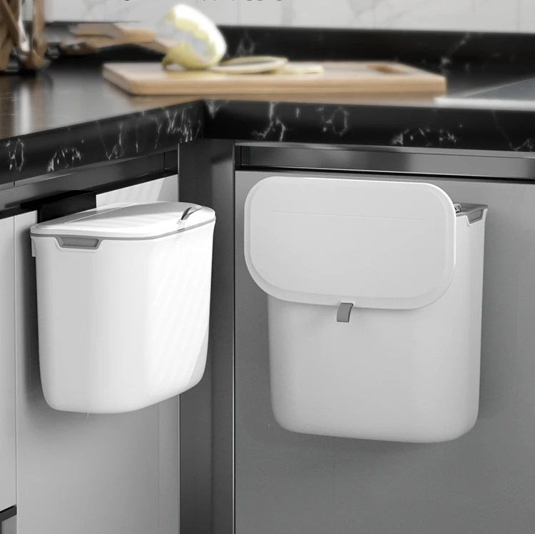 Wholesales New 7l/9l Wall Mounted Hanging Trash Can With Lid Wall