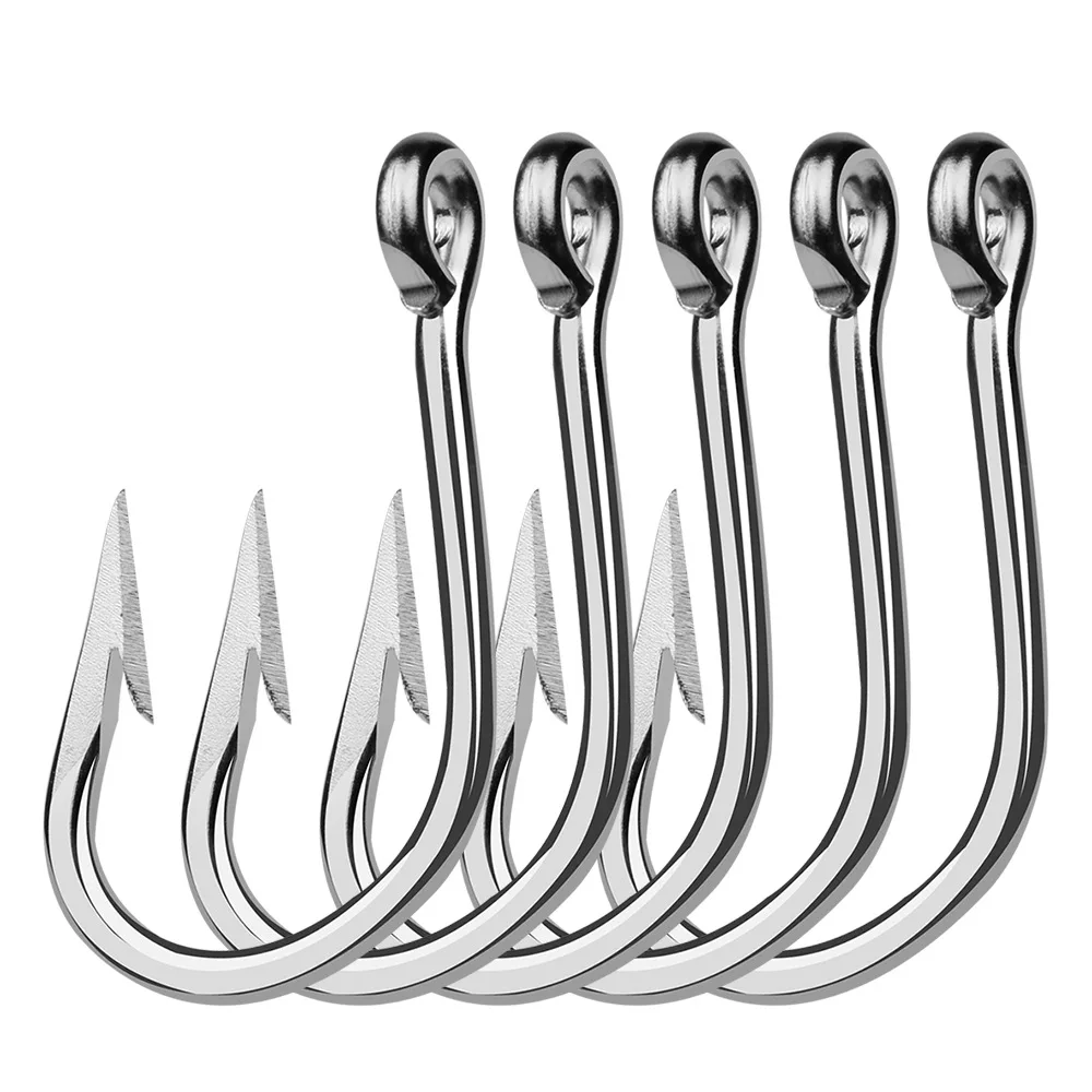 WEIHE 6/0-13/0# 5pcs/bag DWH108 Saltwater Fishing Hook Stainless Steel Hooks