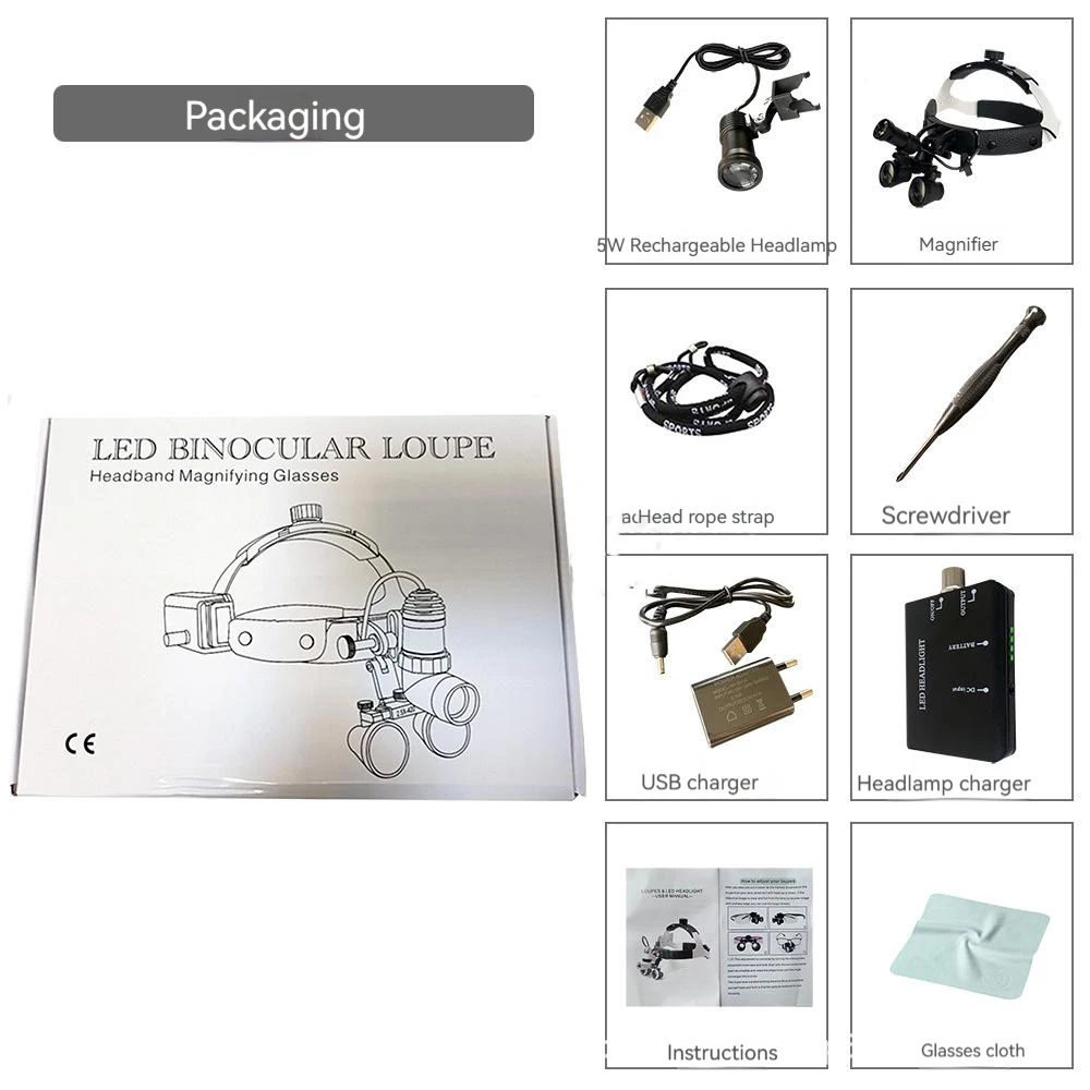 2023 Dental Operation Dental Glasses With Spotlight Head Light 3.5x