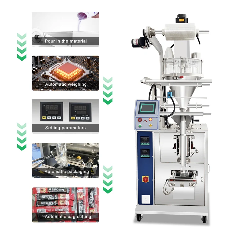 Automatic Mini Sealing Machine 3 In 1 Coffee Packaging Filling And Sachet Industrial Packing Tomato