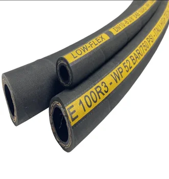 EN854 2TE 3/4 inch Two Layers of Textile Braided Hydraulic Hose High Quality Black Oil Resistant Synthetic Rubber Hose