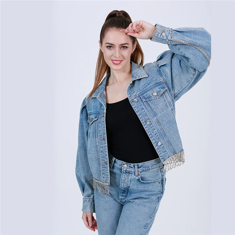 diamond studded jean jacket