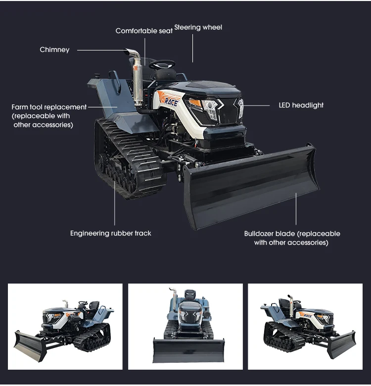 80HP Compact Crawler Tractor - Versatile Farm Equipment