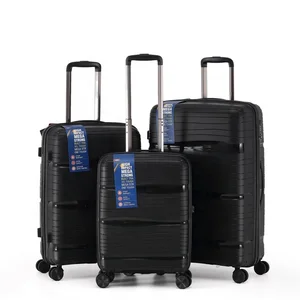 Expandable Design PP Luggage Set Hardside Travel Suitcase Carry on PP Material Suitcase Wholesaler With Silence Spinner Wheels