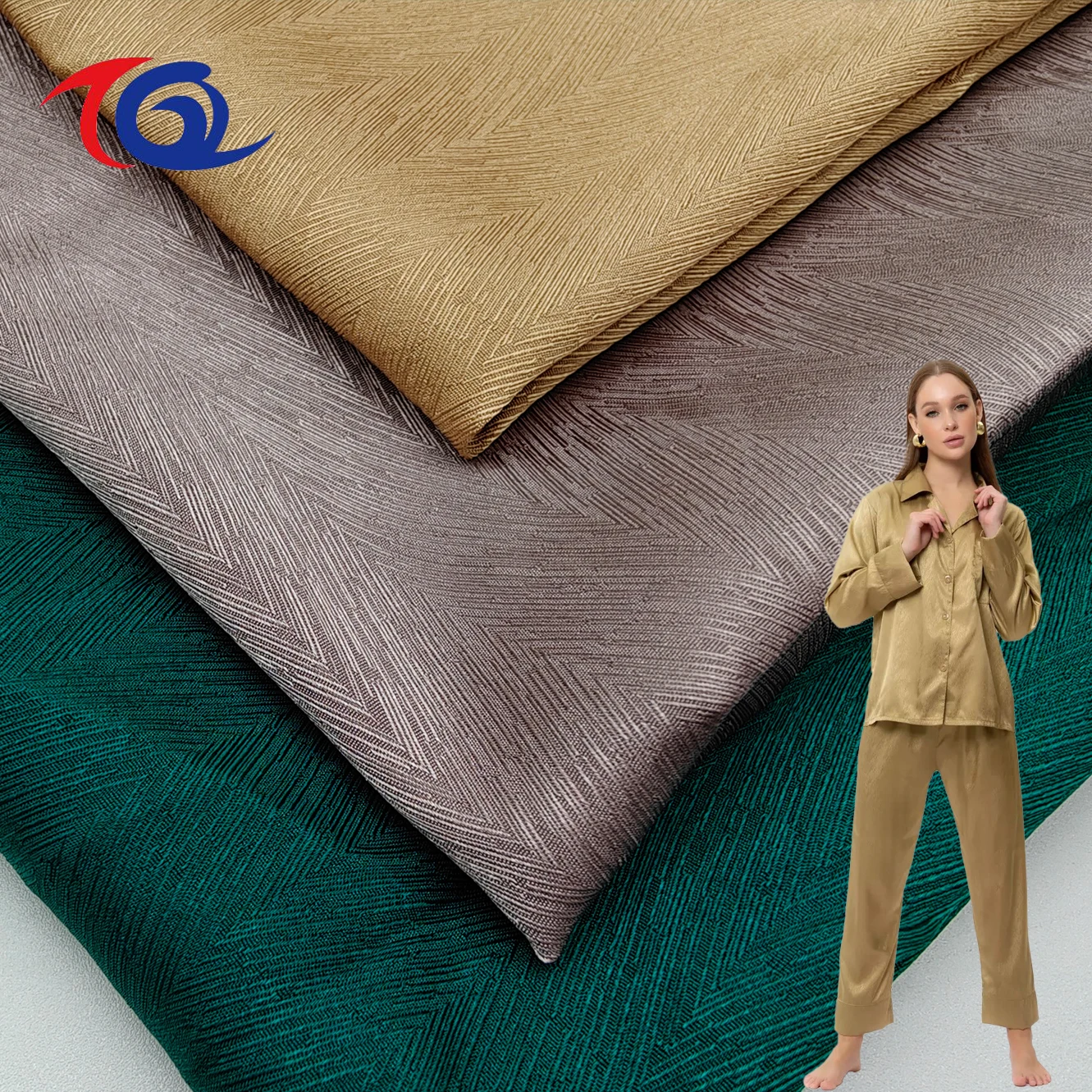 Clothing Fabrics Factory's New Design Beautiful Floral Printed Satin Jacquard Spandex Fabric for Wedding & Ao Dai Garments