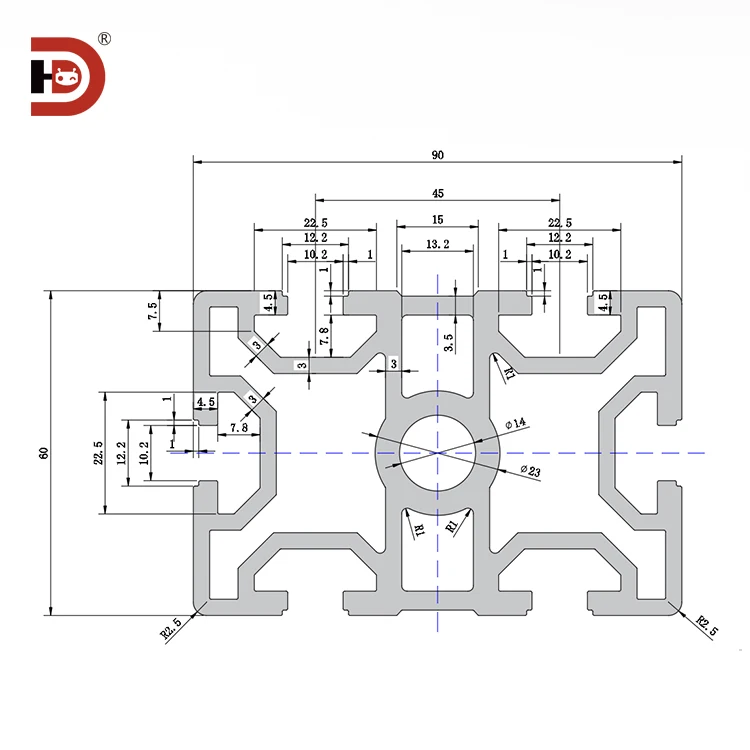 product 6090 industrial single slot extruded aluminum alloy profile suitable for automation equipment frame assembly-3