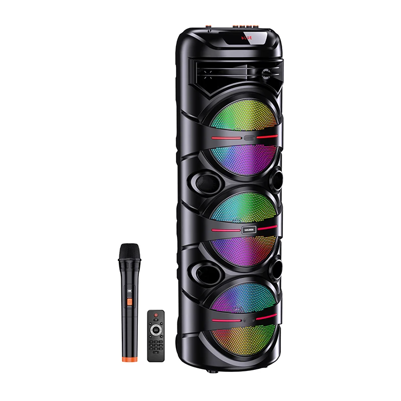 Enceinte sans fil KAKUSIGA 40W, batterie 3600mAh, BT 5.0/TFM/AUX, lumires  LED colores, son basse HD pour extrieur/fte
