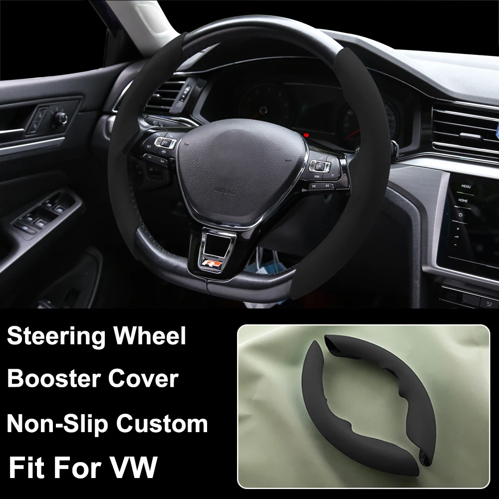 Аксессуары для интерьера, черные замшевые чехлы на руль алькантары, подходят для VW